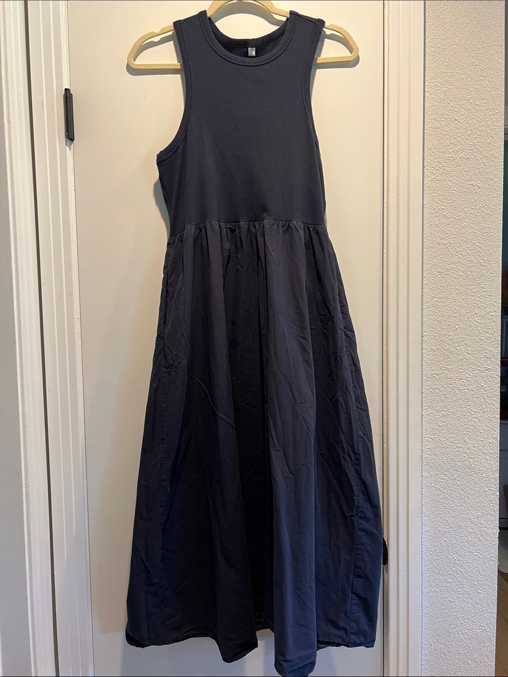 Amazon Navy Sleeveless Maxi Dress for Women - Solid Navy